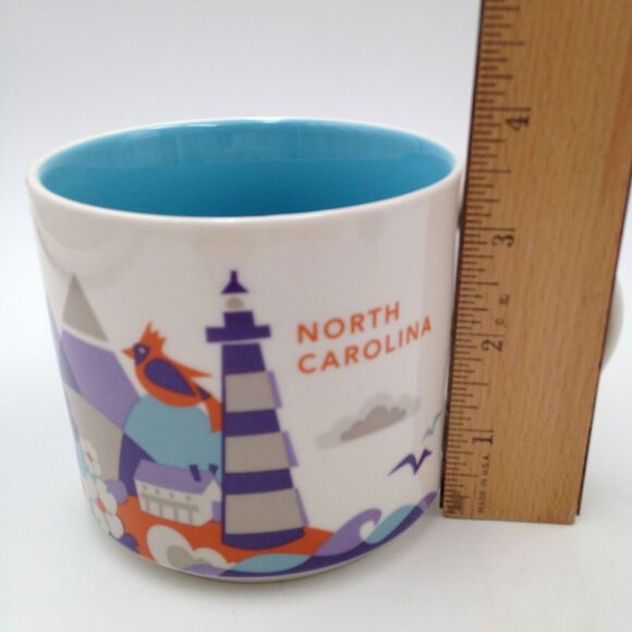 Starbucks You Are Here North Carolina Coffee Mug Cup 2013 Blue Interior - Picture 8 of 8